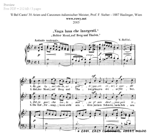 free sheet music for vocal page 18 of 64 pages vaga luna che inargenti sheet music