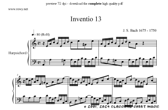 Thumb image for Inventio 13 BWV 784