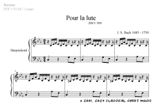 Thumb image for Pour la lute BWV 999