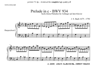 Thumb image for Prelude in c BWV 934