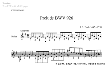 Thumb image for Prelude BWV 926