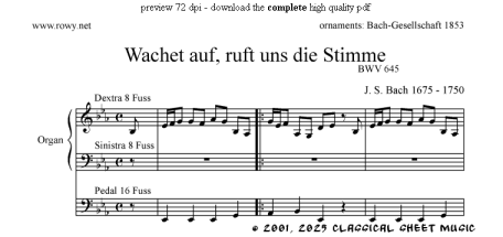 Thumb image for Wachet auf BWV 645