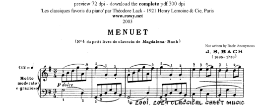 Thumb image for Minuet Anna Magdalena Bach