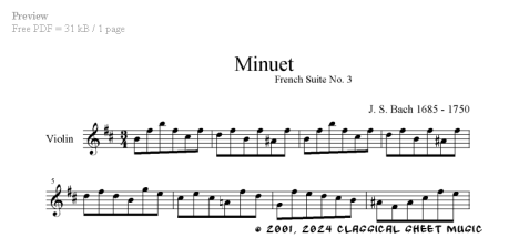 Thumb image for Minuet French Suite No 3