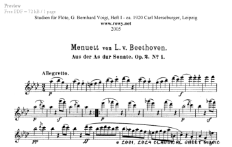 Thumb image for Menuett Sonate Op 2 No 1