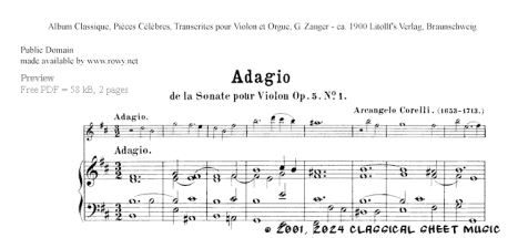 Thumb image for Adagio Sonate Opus 5 No 1 vl org