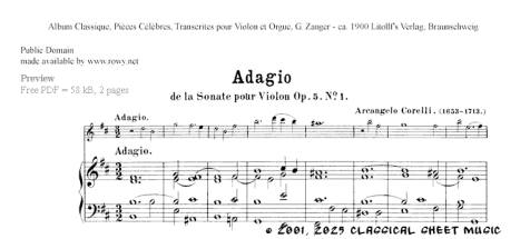 Thumb image for Adagio Sonate Opus 5 No 1 vl org