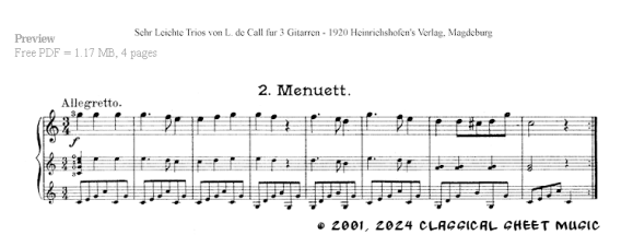 Thumb image for Menuett und Trio fur 3 Gitarren