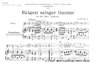 Thumb image for Orfeo Reigen seliger Geister vl pf