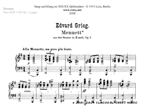 Thumb image for Menuett Sonate in E moll Opus 7