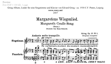 Thumb image for Margarets Cradle Song