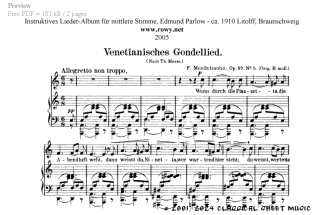 Thumb image for Venetianisches Gondellied Op 57 No 5