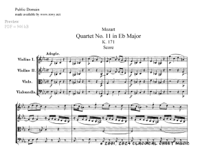 Thumb image for String Quartet No 11 K171