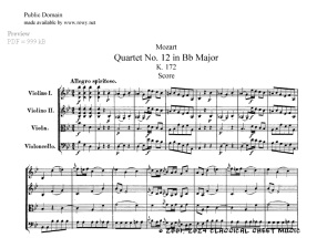 Thumb image for String Quartet No 12 K172