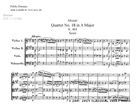 Thumb image for String Quartet No 18 K464