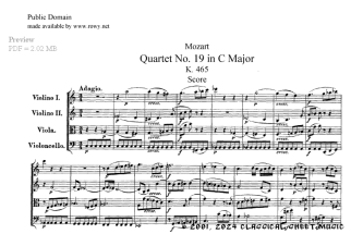 Thumb image for String Quartet No 19 K465