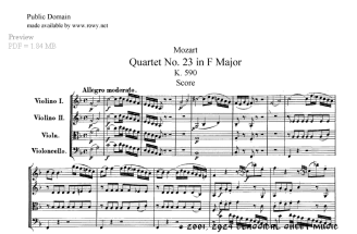 Thumb image for String Quartet No 23 K590